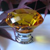 50mm Large Crystal Diamond Door Knobs in Silver