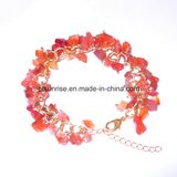 Natural Man Women Gemstone Crystal Beaded Carnelian Jewelry Bracelet Bangle