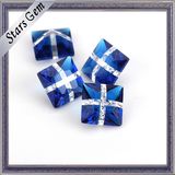 Popular Deep Blue and White Mixed Color Glass for Jewelry