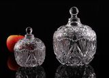 Glass Candy Jar Crystal Glass Jar with Glass Lid
