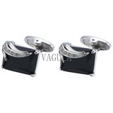VAGULA Black Crystal Men French Shirt Cufflinks Men Jewelry 399