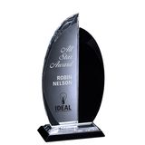 Transparent + Black Semi-Round Crystal Trophy.