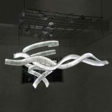 Bespoke Rotated LED Strip Baguette Crystal Chandelier for Project Hotel Lobby