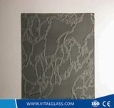 3-6mm Clear Grey Map Patterned Glass with Ce&ISO9001