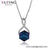 Necklace-00426 Xuping Jwelleries, Bijouterie Necklace Turkish Silver Color Jewelry Crystals From Swarovski