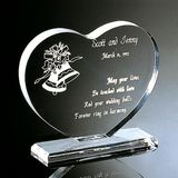 Heart Shape Crystal Glass Award Trophy for Souvenir