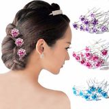 Fashion Women Bridal Wedding Crystal Diamante Rose Flower Pins Hair