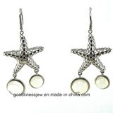 High Quality Silver Start Earrings with Zircon Silver Crystal Earrings Fashion Jewelry -Ocean