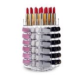 Clear Acrylic Spinning Lipstick Lipgloss Nailpolish Eyeliner Holder Case Makeup Organizer