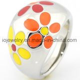Wholesale Colorful Enamel Steel Ring Flower Design