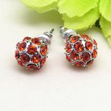 Custom Earrings Jewelry Pave Crystal Ball Stud Earrings