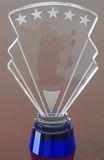Super - Shield Crystal Trophy-Blue Base