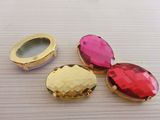 Oval Flat Back Stones Beads with Claw Settings