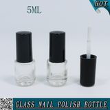 Mini Round 5ml Clear Glass Nail Polish Bottle with Brush