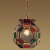Handmade Glass Brass Hanging Lamp (1202-2)