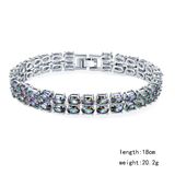 Fashion Colorful Crystal AAA CZ Bracelet with Double Water Drop Oval Bangles