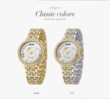 Belbi Diamond Jewelry Watches Dial Design Women Wristwatch for Exquisite Crystal Ladies Quartz Gift Gold and T/T Two Color for You