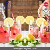 450ml Mutil-Color Glass Mason Jar with Straw