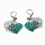 2016 New Products Fashion Ladies Crystal Heart Bow Tie Stud Earrings
