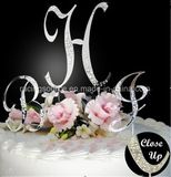 French Font Rhinestone Initial Letter Wedding Cake Topper for Wedding