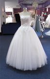 Strapless Lace Floor Length Bridal Dress Wedding Gown (Q90368)