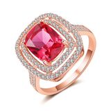 Artificial Jewelry Luxury Pink Zirconia Gemstone Fashion Ring