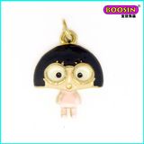 Wholesale Fashion Factory Imitation Jewelry Enamel Girl Pendant