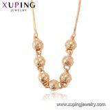 44492 Fashion 18K Gold Red Heart Shaped Lovely Double Pendant Necklace