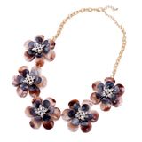 Wholesale Rose Gold Plated Flower Pendant Necklace Jewelry