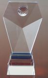 Faceted Clear Crystal with Blue Base