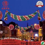 LED Red and Green Motif Across Street Light Christmas Decoration for Holiday