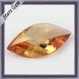 Beautiful Shining L-Champagne Leaf Cut CZ Jewelry