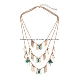 New Punk Metal Tassel Multi-Layer Detachable Long Chain Necklace Arylic Bead Pendant