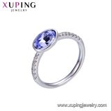 Xuping Silver Color Engagement Simple Gold Ring Designs Crystals From Swarovski