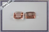 Square Octangon Light Coffee Color Glass Bead