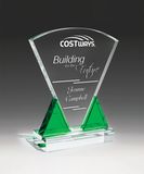 New Design Crystal Trophy Green Plaque