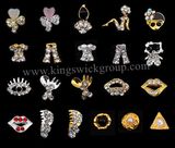 Flower Bow Gold Metal Pearl Diamond Alloy Rhinestones Nail Art Jewellery