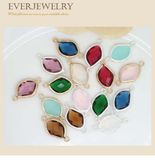 Jewelry Accessories of Gem Pendent with Brass Edge