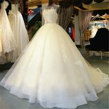 2017 Embroidered Lace Appliqué S and Crystal Beading Bridal Wedding Dresses mm002
