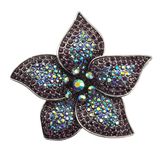 Fashion Rhinestone Big Flower Fantasy Silver Brooch