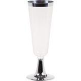 Creative Converting Plastic Champagne Flute with Metallic Rim, 5oz