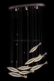 LED Oval Modern Fish Lounge Indoor Decorative UL Pendant Lamp