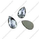 China Wholesale High Refraction Lead Free Machine Cut Decorative Flat-Back Loose Glass Beads with Hole for Dresses