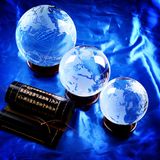 Glass Crystal Globe with Wood/Wooden Base