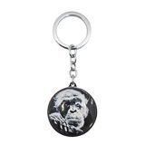 Custom Fashion Black Round Metal Keychain Hx-8473D