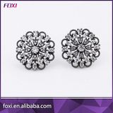 Flower Shape Stud Earring with Micro Pave Setting