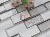 White Classical Strip Ceramic Mix Crystal Mosaic (CFS702)