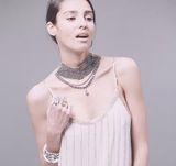Fashion Alloy Hollowed Diamond Water Drop Crystal Pendant Necklace