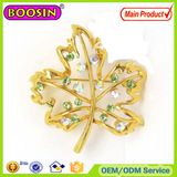2015 New Wedding Invitation Gold Brooches Crystal Leaf Brooch
