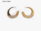 Factory Supply Fashion Design Gold Plated Crystal Hoop Earrings